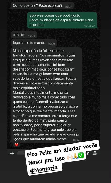 Depoimento real de cliente atendido por Mentor Mylano